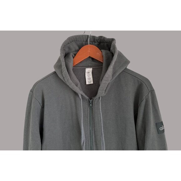 Alo Yoga Full-Zip Hoodie Jacket For Men Size L Cotton Blend Dark Gray Casual Wea - Picture 3 of 7